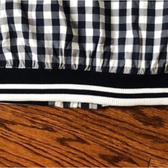 Merona Blue and White Gingham Bomber Jacket Size Medium - Picture 4 of 5